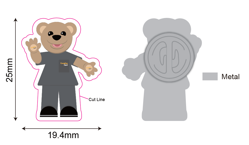 Compton Care - Custard Bear Pin Badge