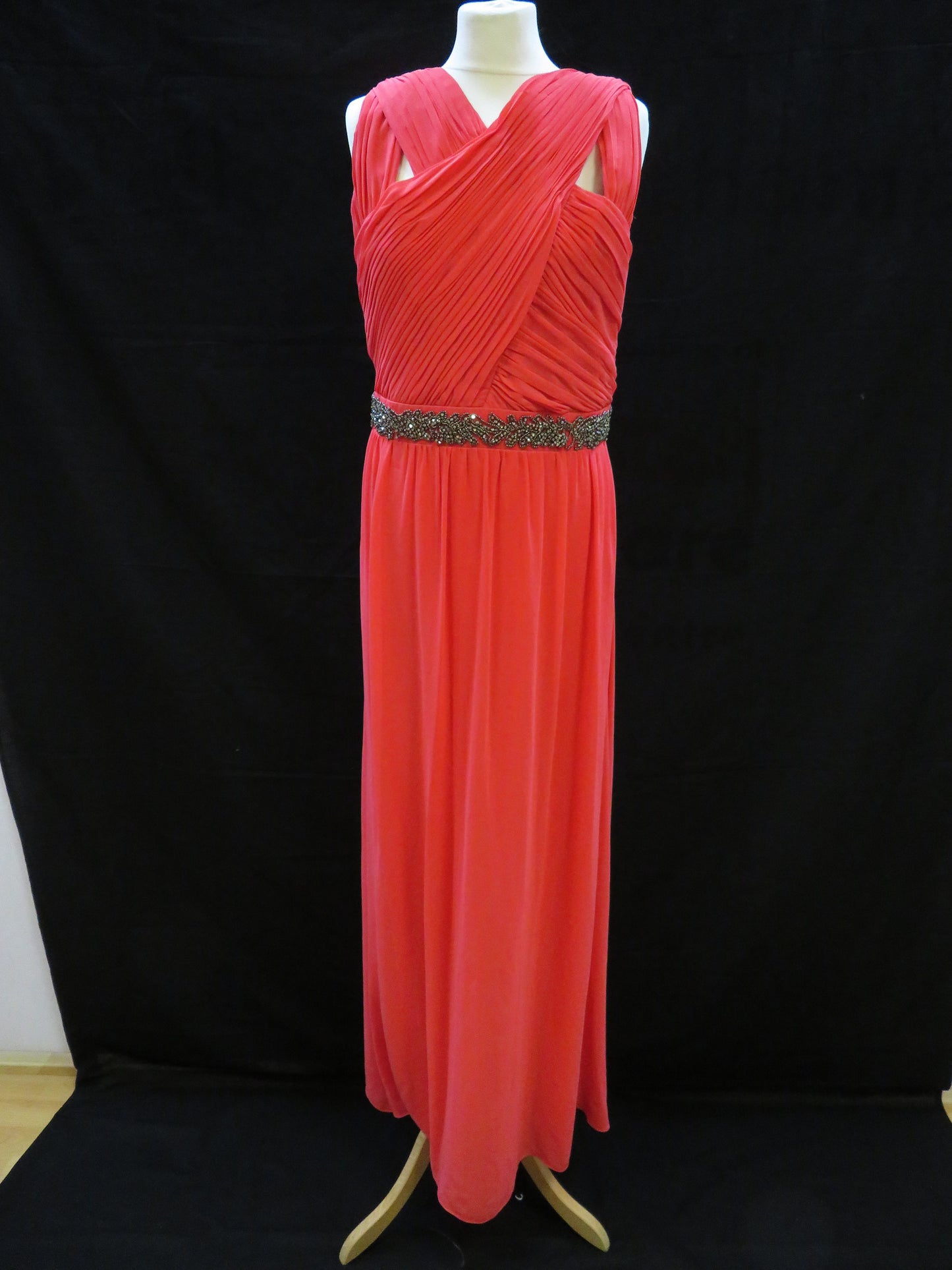 Gemma Collins - Coral Maxi Prom Dress