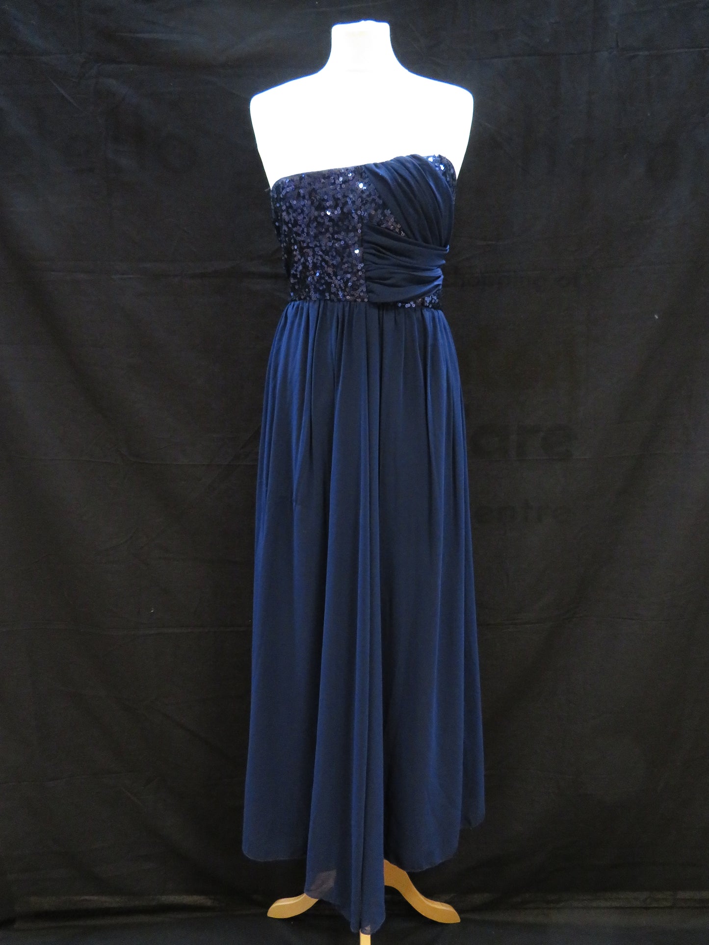Chi Chi - Navy Blue Strapless Gown