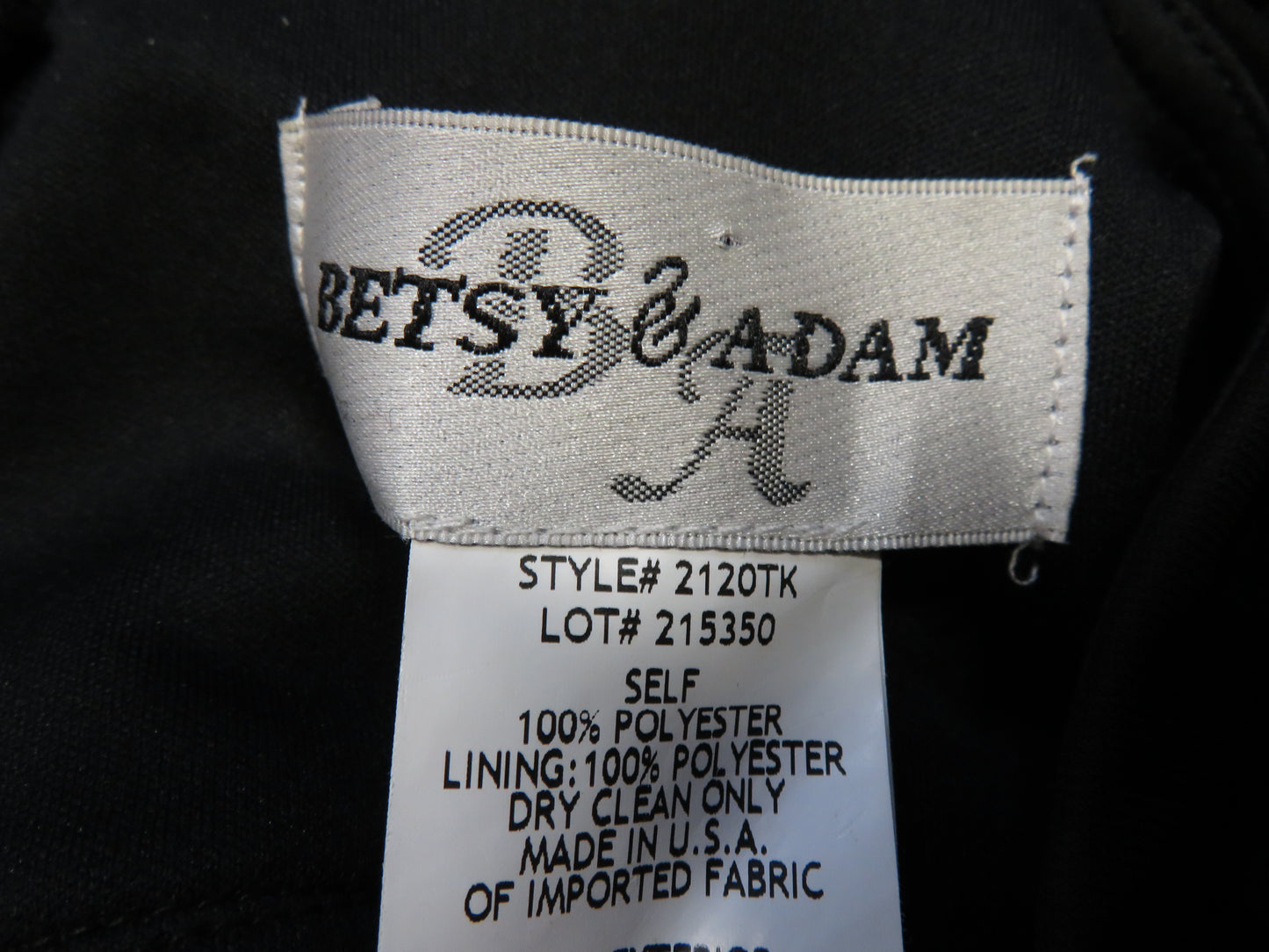 Betsy & Adam - Black Belted Waist Dress - V-Neckline & Sleeveless