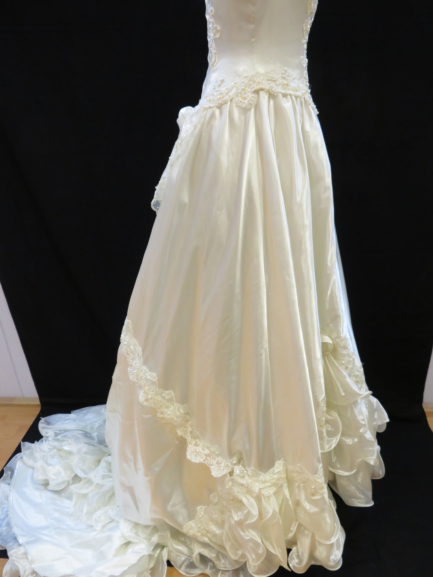 White Embroided Wedding Dress with Floral Blossom