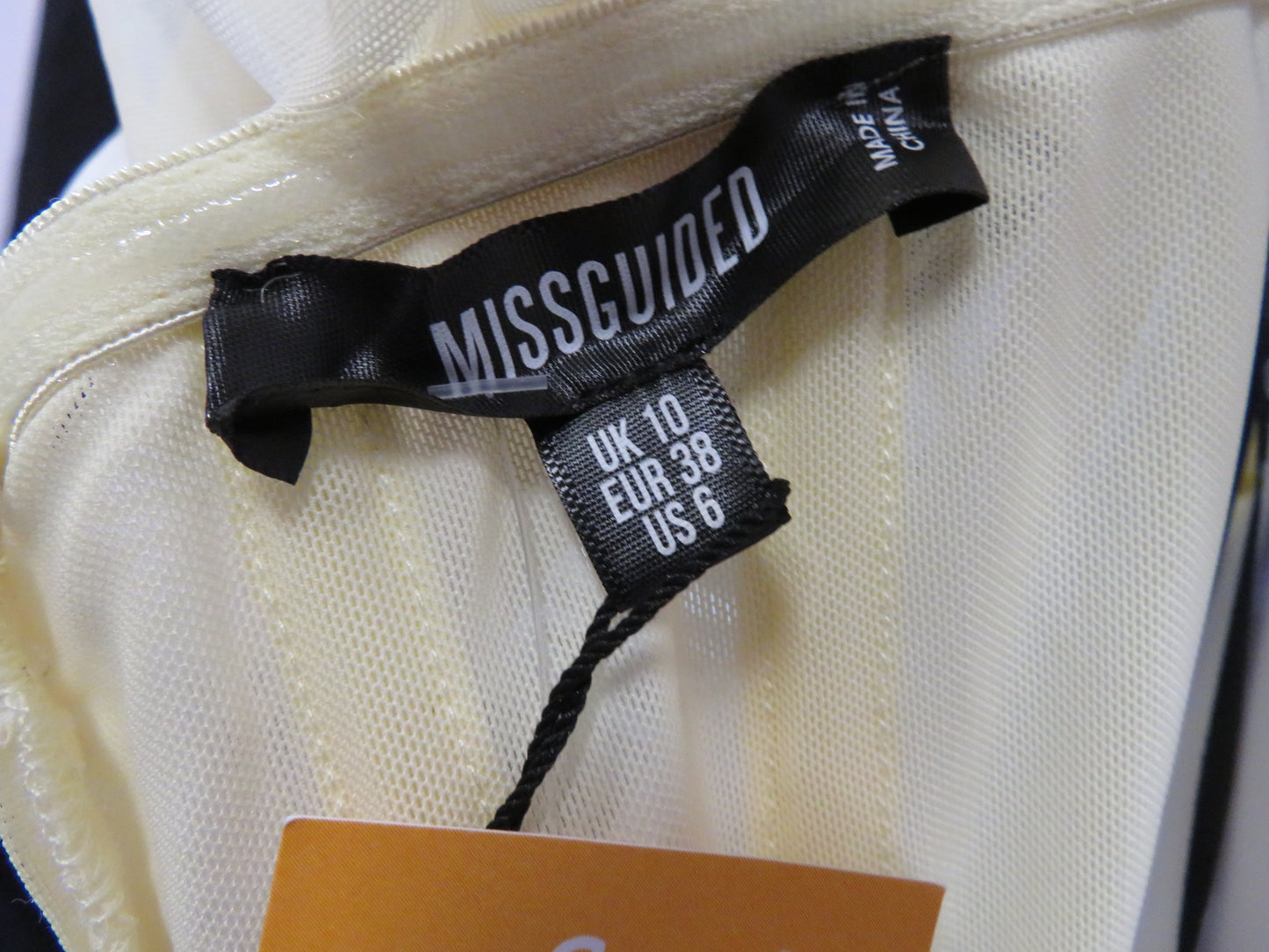 Missguided - Tie Shoulder Mesh Yellow Mini Party Dress