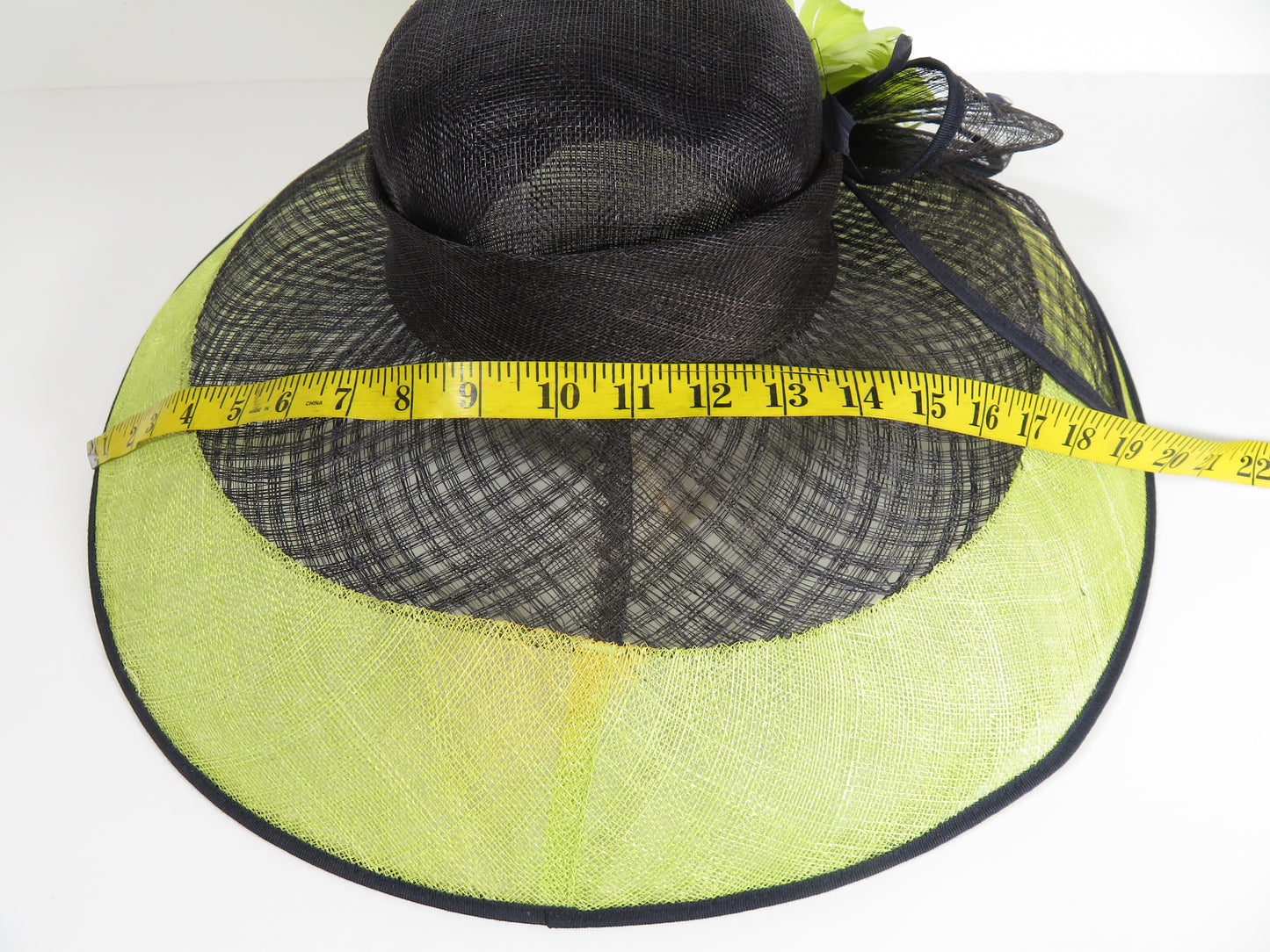Jacques Vert - Black Lime Green Fascinator Wedding Hat