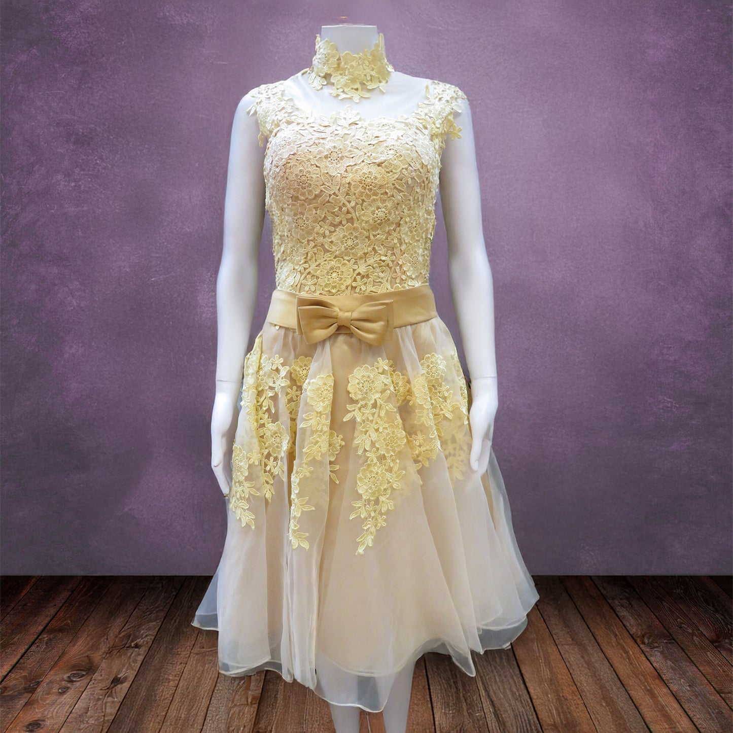 Princess Yellow Cocktail Prom Dress