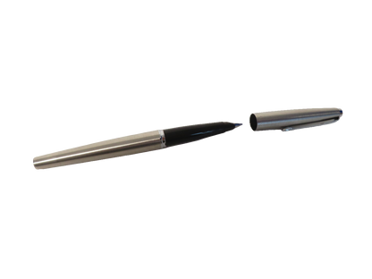 Parker 45 Fountain Pen Silver Brushed Stainless Steel Chrome Trim Boxed Vintage