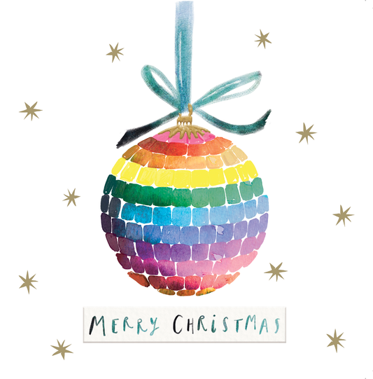 Compton Care - 10 x Charity Christmas Cards - 15 x 15cm - Colourful Bauble