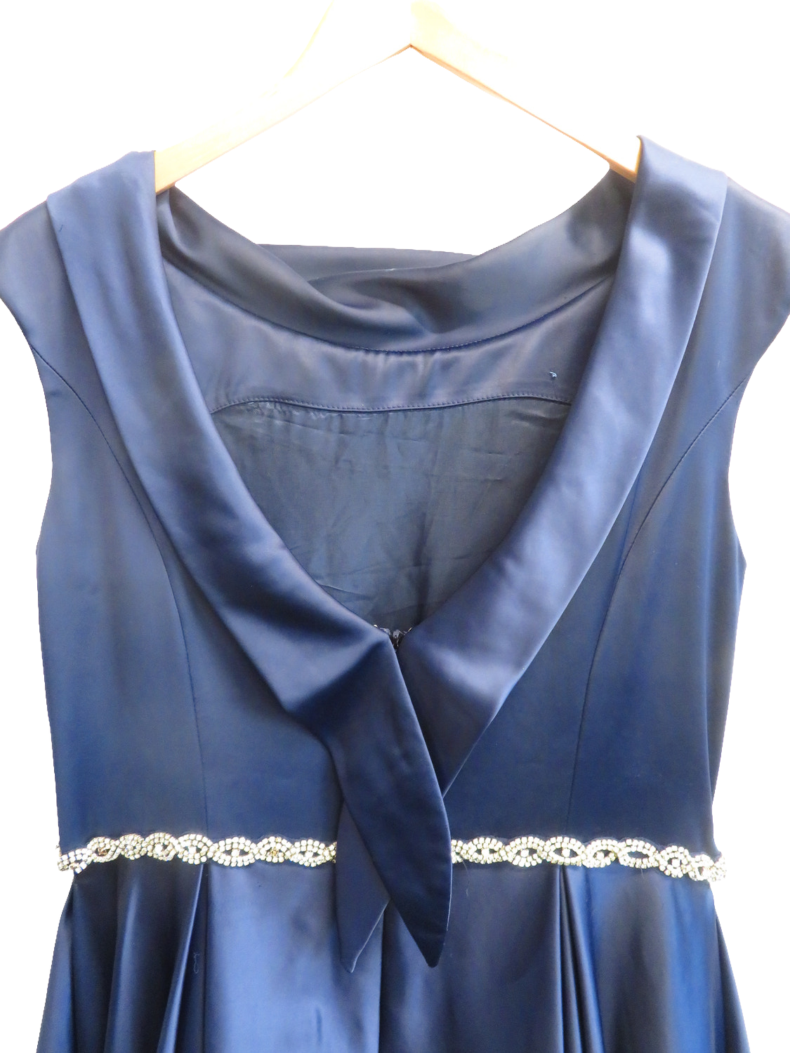 Irresistible by Veromia Navy Satin Midi Dress UK 16 Womens Occasion Wedding