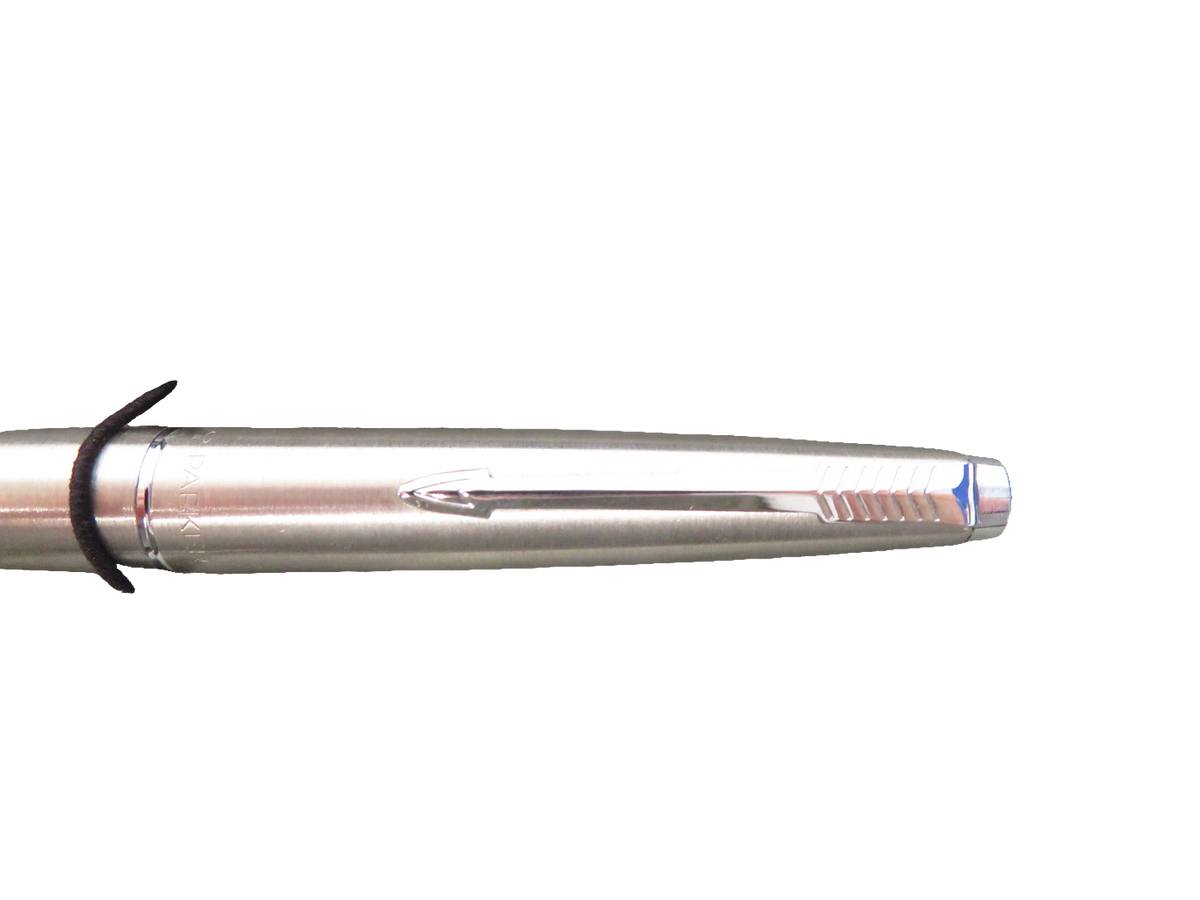 Parker 45 Fountain Pen Silver Brushed Stainless Steel Chrome Trim Boxed Vintage
