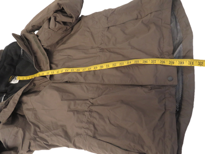Jack Wolfskin Texapore Mens Parka Jacket L Brown Waterproof Hooded Fleece Lined