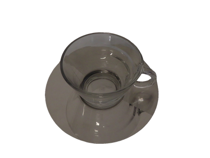 Nespresso View Collection Cappuccino Cups and Saucers Set of 2 Glass Steel Boxed