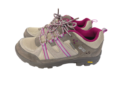 North Ridge Bexhill Womens Waterproof Walking Shoes UK 7 Grey Pink Suede Mesh