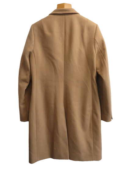 AllSaints Leni Womens Coat UK 12 Camel Beige Wool Cashmere Blend Single Breasted