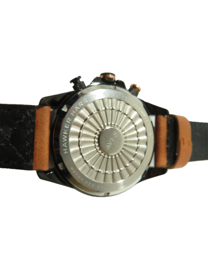 AVI-8 Hawker Harrier Matador Mens Chronograph Watch Black Brown Leather Strap