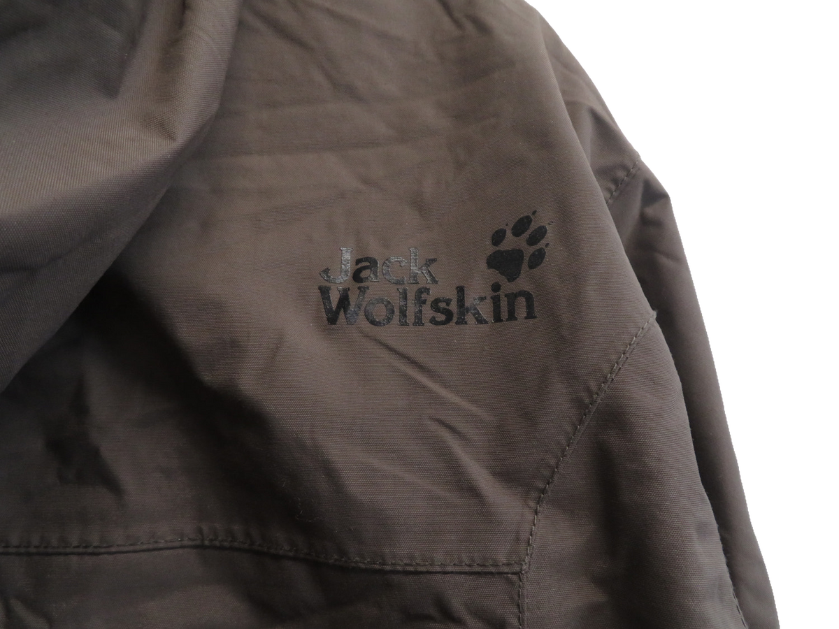 Jack Wolfskin Texapore Mens Parka Jacket L Brown Waterproof Hooded Fleece Lined