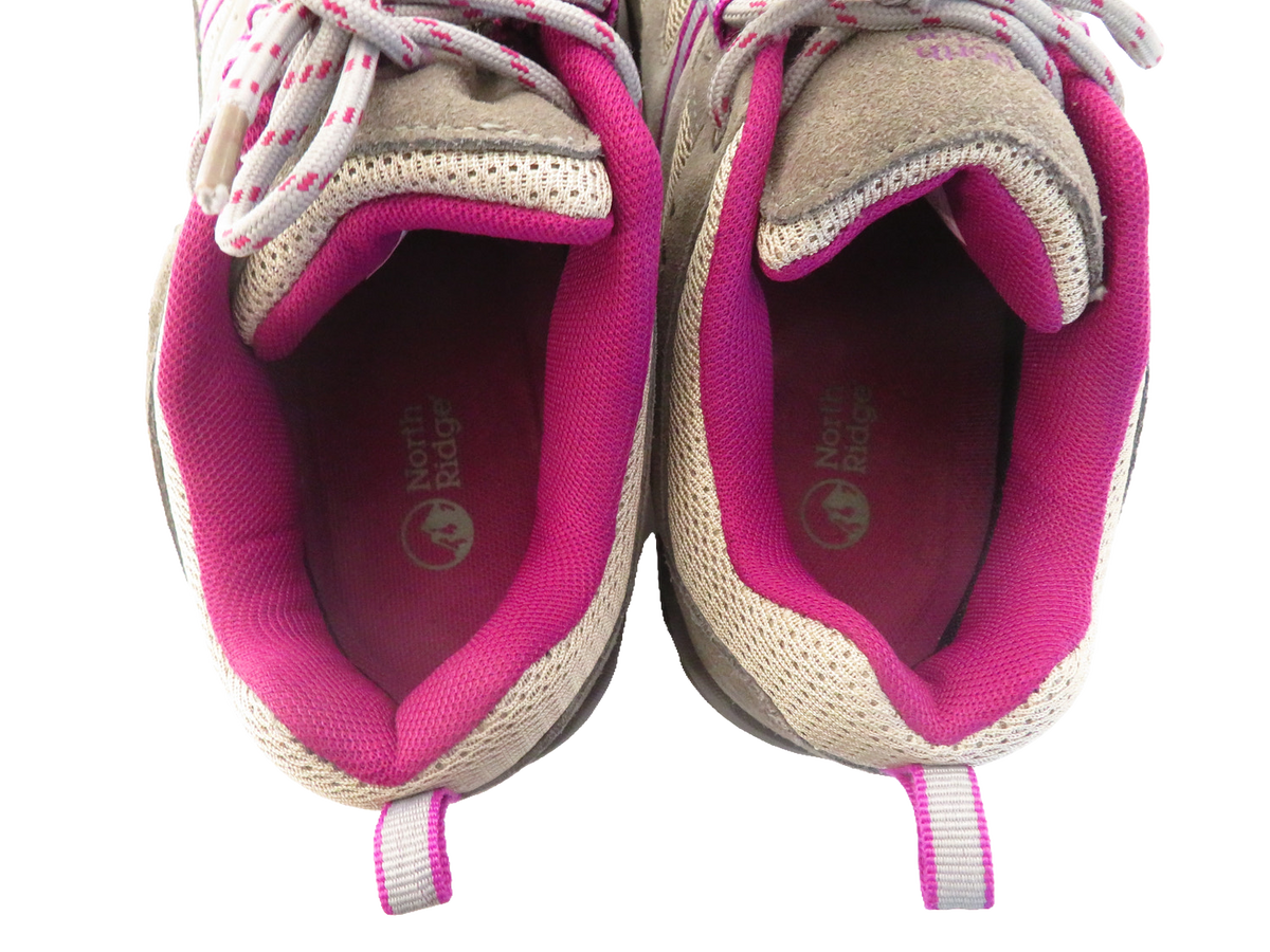 North Ridge Bexhill Womens Waterproof Walking Shoes UK 7 Grey Pink Suede Mesh