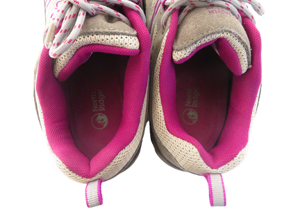 North Ridge Bexhill Womens Waterproof Walking Shoes UK 7 Grey Pink Suede Mesh