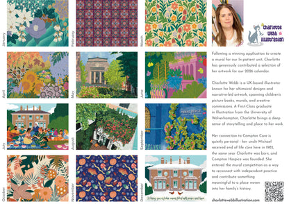 Compton Care 2026 Wall Calendar - A4 Calendar 42 x 30 cm - Illustrated By Charlotte Webb