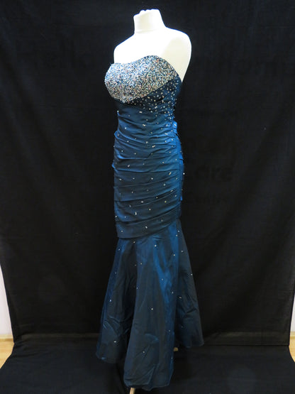 Mori Lee - Strapless Fit-and-Flare Blue Evening gown