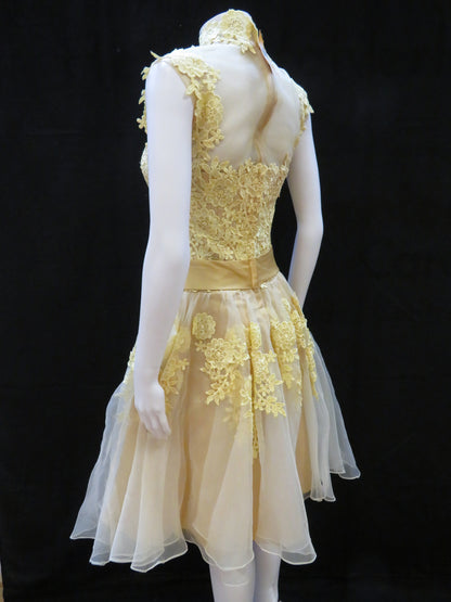 Princess Yellow Cocktail Prom Dress
