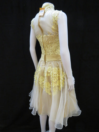 Princess Yellow Cocktail Prom Dress