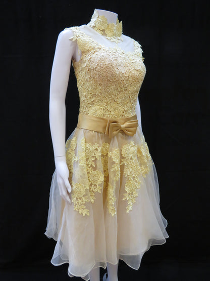 Princess Yellow Cocktail Prom Dress