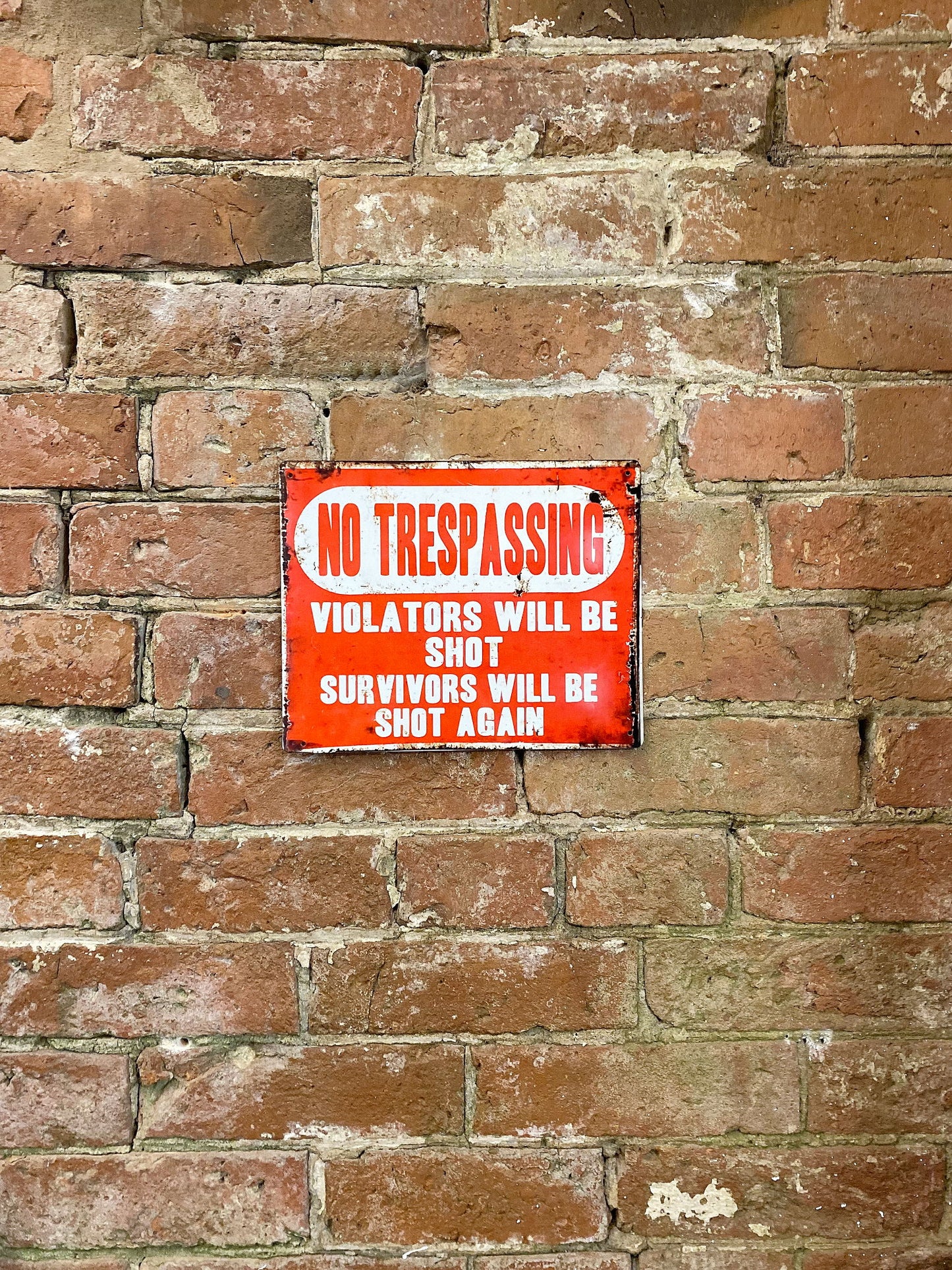 Metal Advertising Wall Sign - No Trespassing