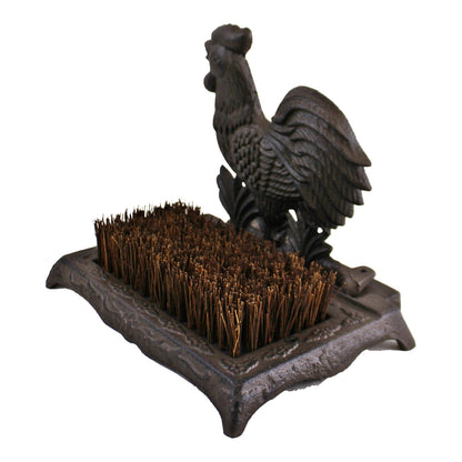 Cockerel Design Cast Iron Garden Boot Brush