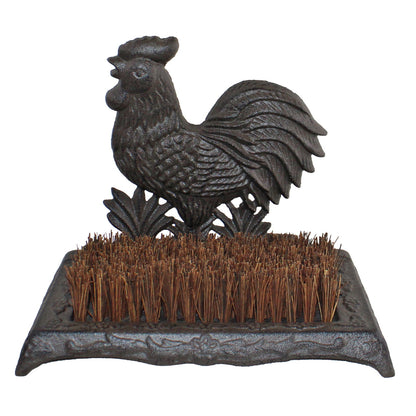 Cockerel Design Cast Iron Garden Boot Brush