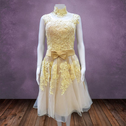 Princess Yellow Cocktail Prom Dress