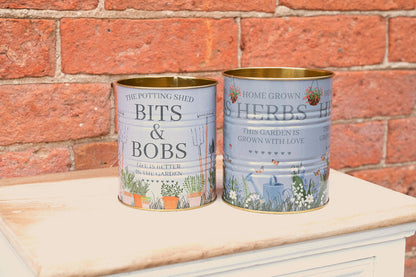 Set of Two Potting Shed Storage Tins