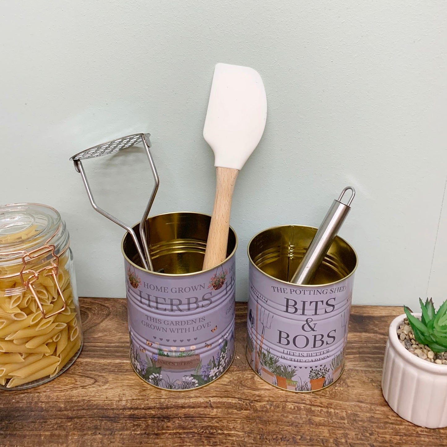 Set of Two Potting Shed Storage Tins