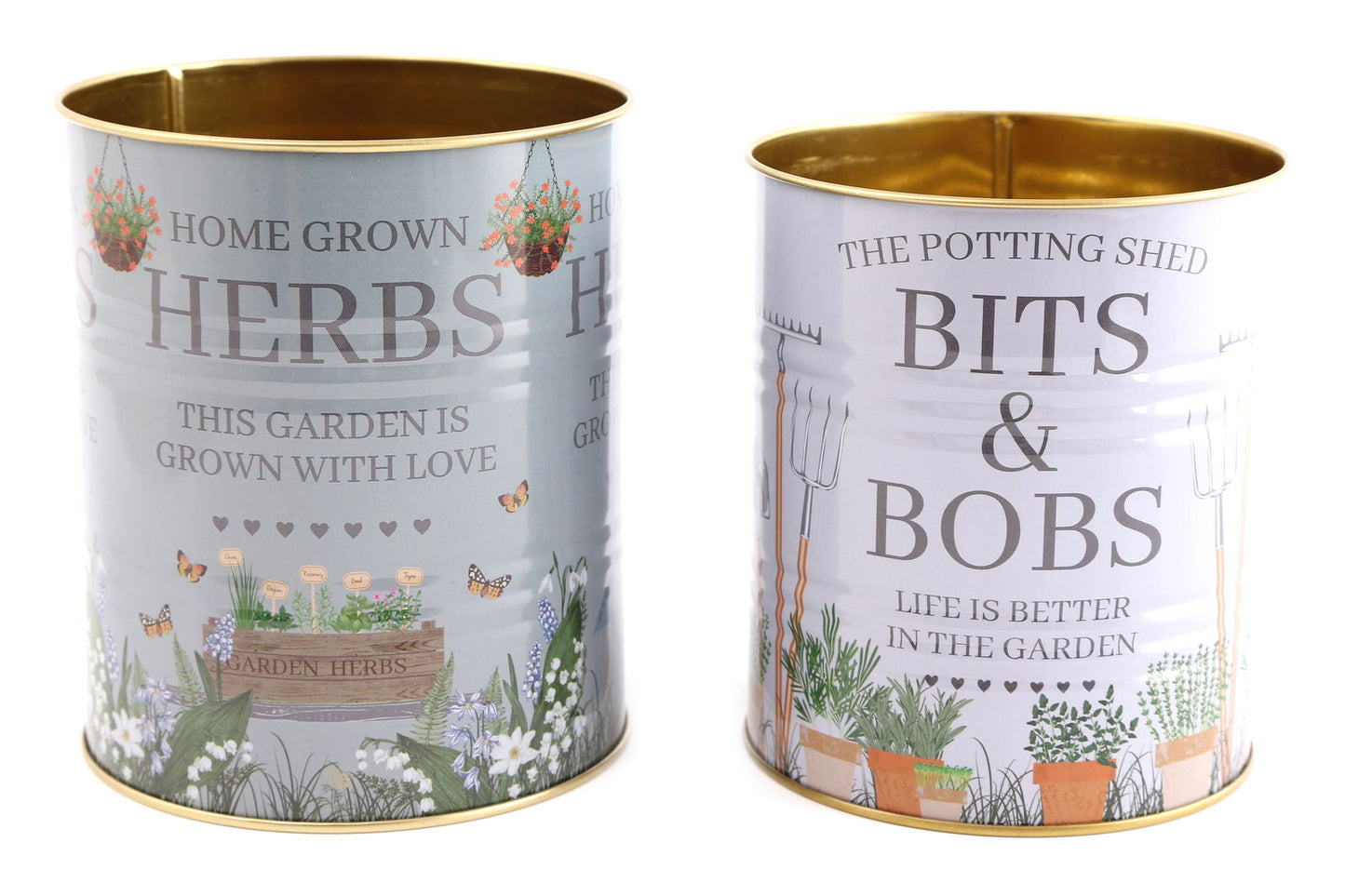 Set of Two Potting Shed Storage Tins