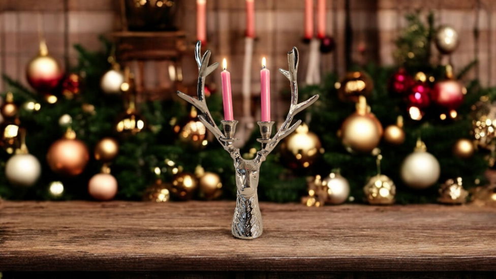 Stag 2 Piece Dinner Candle Holder - 50cm