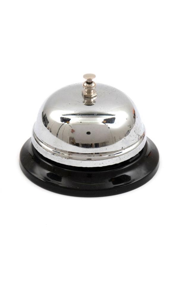 Desk Service Bell - Black & Silver