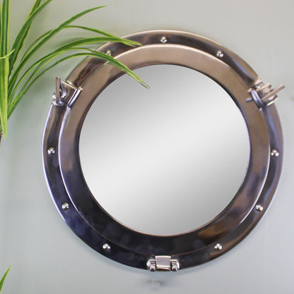 Silver Metal - Port Hole Mirror