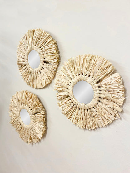 Dried Grass Mirrors - Set of Three