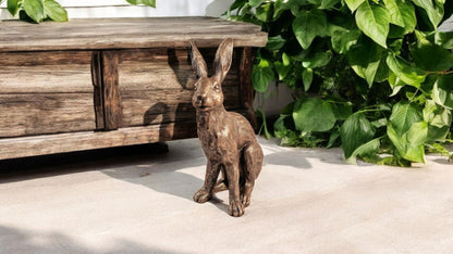 Hare Brass Style Ornament - 39 x 26 x 15cm