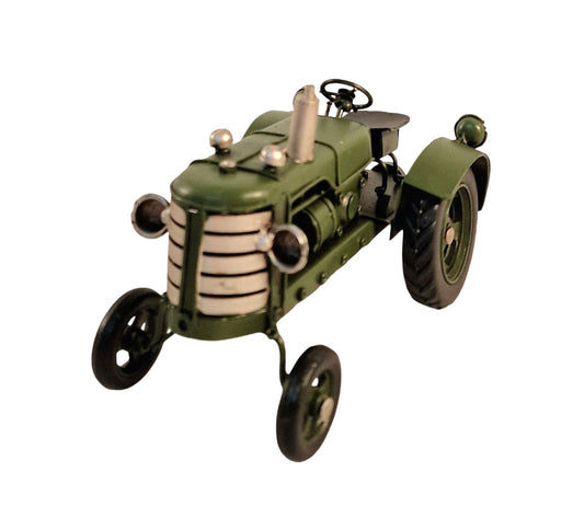 Green Metal Tractor Ornament - 17cm