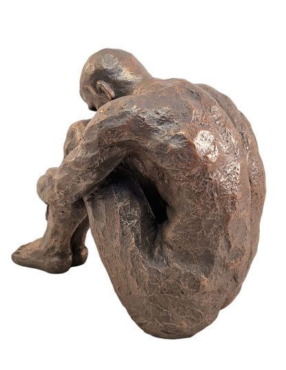 Sitting Man Bronze Style Statue - 44.5cm