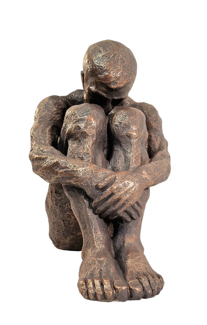 Sitting Man Bronze Style Statue - 44.5cm