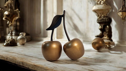 Gold Aluminium Cherry Ornament - 22.5cm