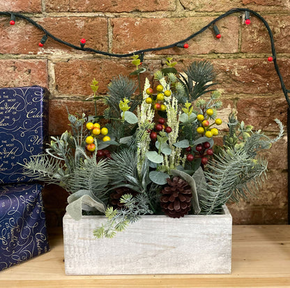 Christmas Leaves & Berries Arrangement Table Centre Piece