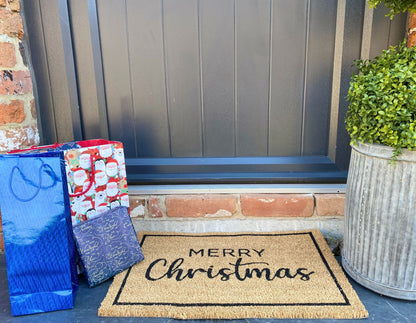 Coir Brown Merry Christmas Doormat