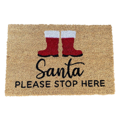 Christmas Boots Santa Please Stop Here Doormat