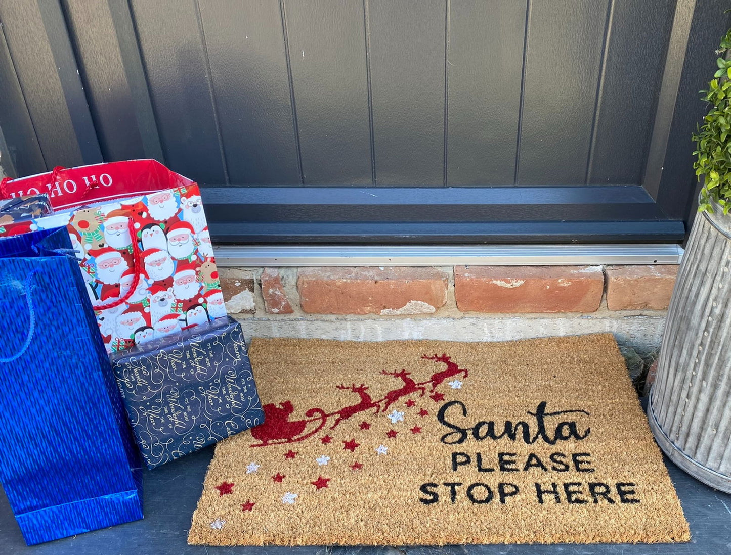 Christmas Doormat - Santa Please Stop Here