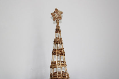 Freestanding Rustic Rattan Christmas Tree