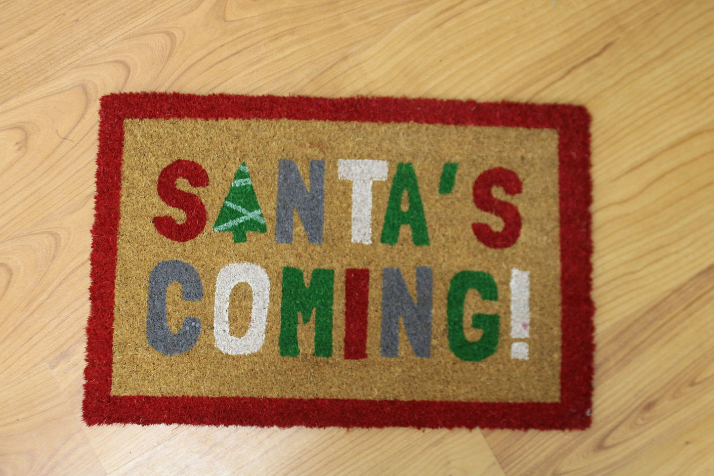 Christmas Santa's Coming Doormat