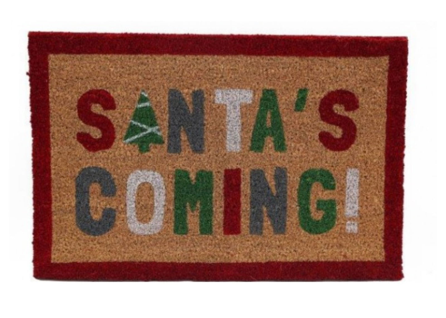 Christmas Santa's Coming Doormat