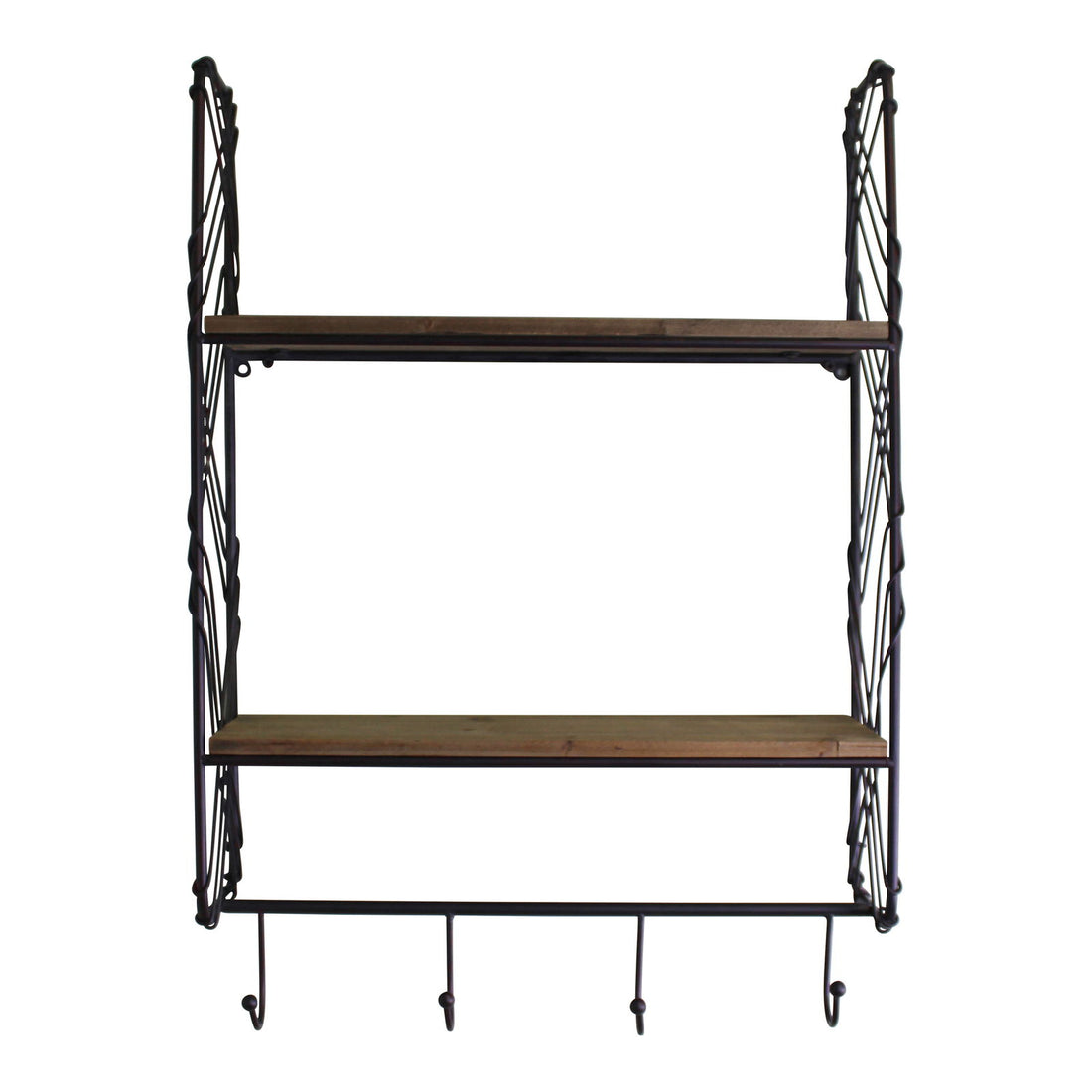 Industrial Style Wall Shelving Unit With Coat Hooks Compton Care