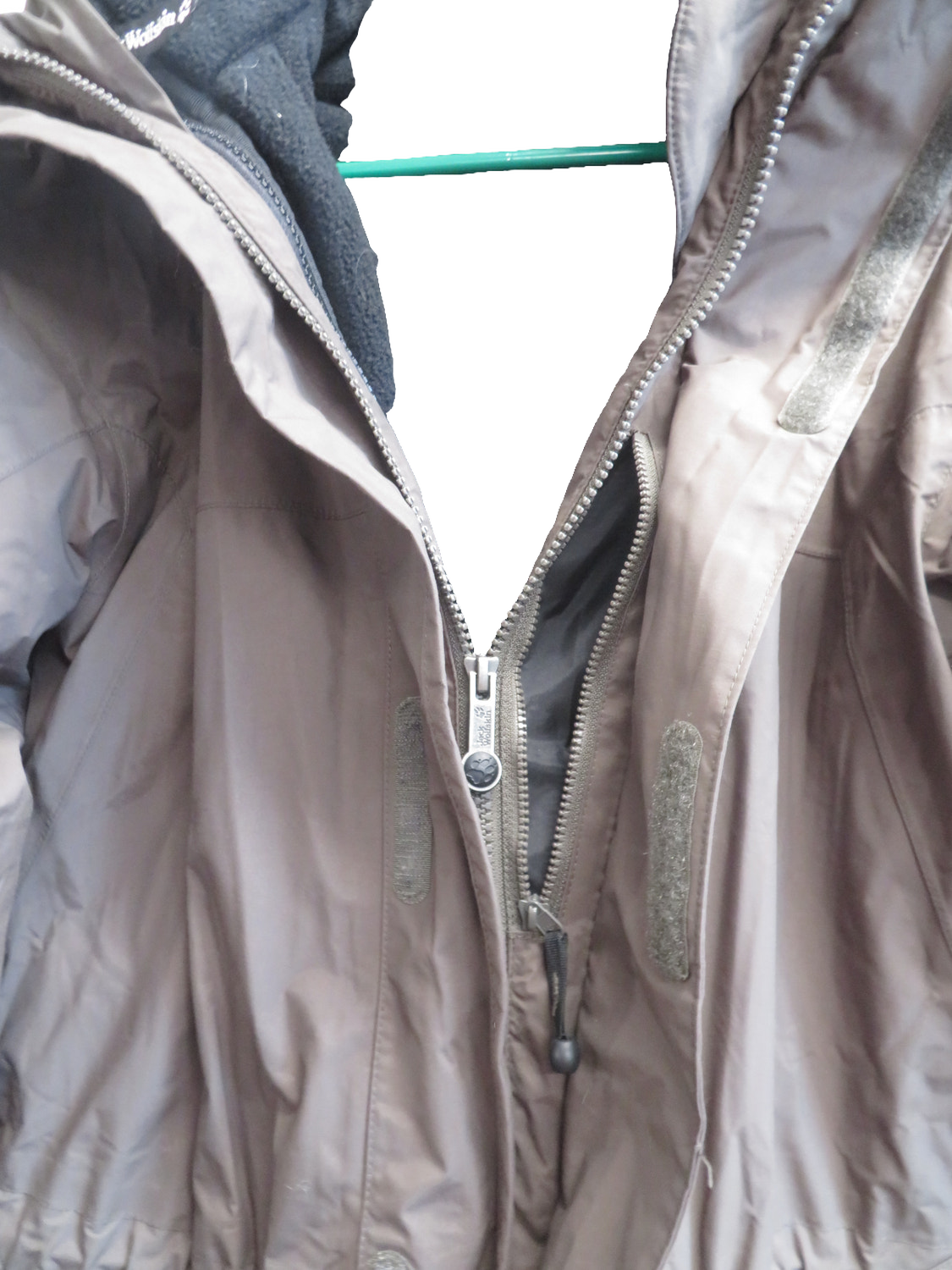 Jack Wolfskin Texapore Mens Parka Jacket L Brown Waterproof Hooded Fleece Lined